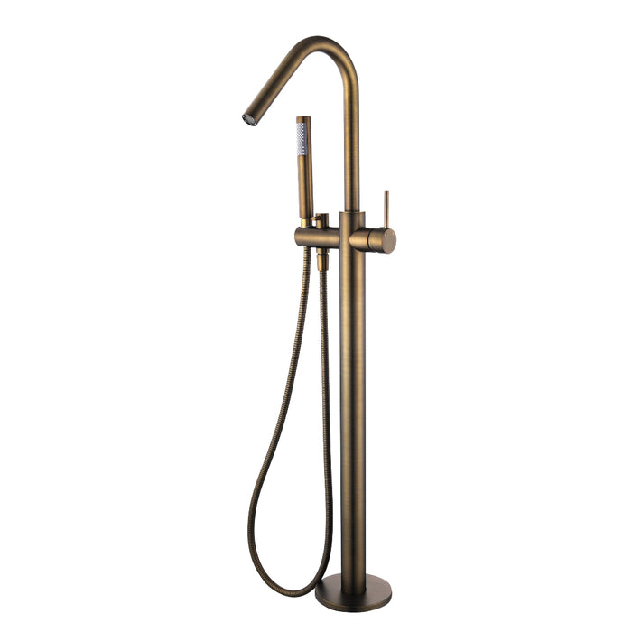 Star Mini Round Antique Brass Freestanding Bath Spout