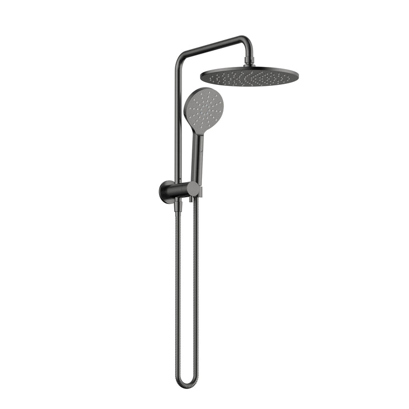 Star Luxury Gun Metal Multifunction Compact Shower Rail Set