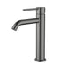 Star Mini Gun Metal Mid Basin Mixer - Curved Spout - Acqua Bathrooms
