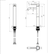 Star Mini Champagne Tall Basin Mixer - Curved Spout - Acqua Bathrooms