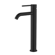 Star Mini Matte Black Tall Basin Mixer - Curved Spout - Acqua Bathrooms