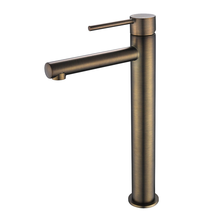 Star Mini Brushed Antique Brass Tall Basin Mixer