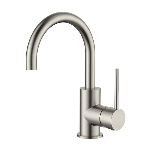 Star Mini Warm Brushed Nickel Swivel Basin Mixer - Acqua Bathrooms