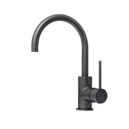 Star Mini Gun Metal Grey Swivel Basin Mixer - Acqua Bathrooms