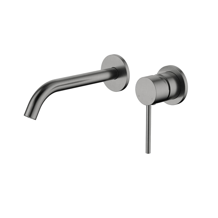 Star Mini Gun Metal Wall Basin Mixer Combination Separate Backplate