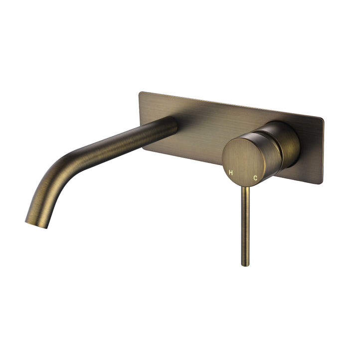 Star Mini Antique Brass Wall Basin Mixer Combination