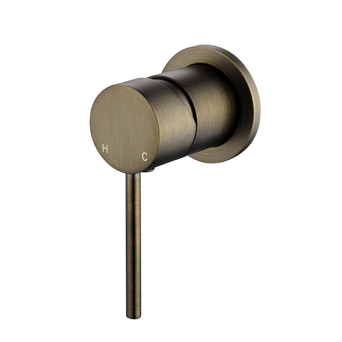 Star Mini Antique Brass Wall Mixer - 60mm Plate