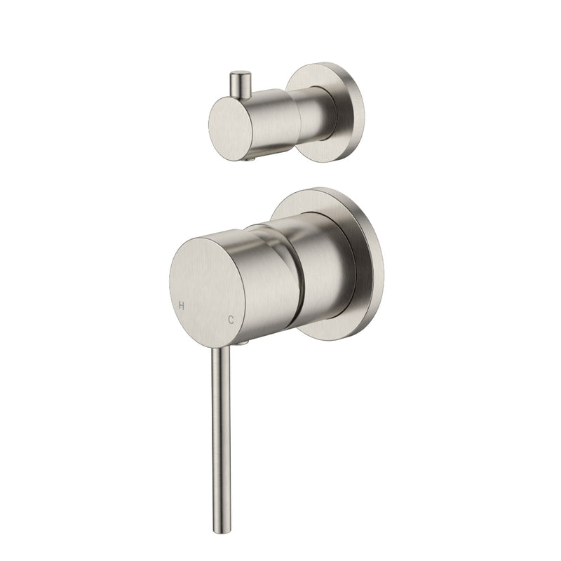 Star Mini Warm Brushed Nickel Wall Diverter - Sperate Back Plate