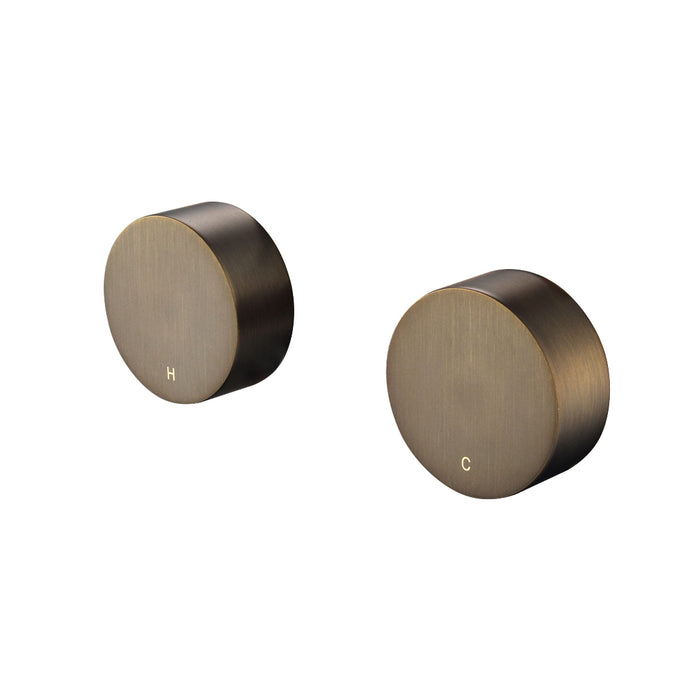 Star Mini Antique Brass Wall Tap Set 1/4 Turn