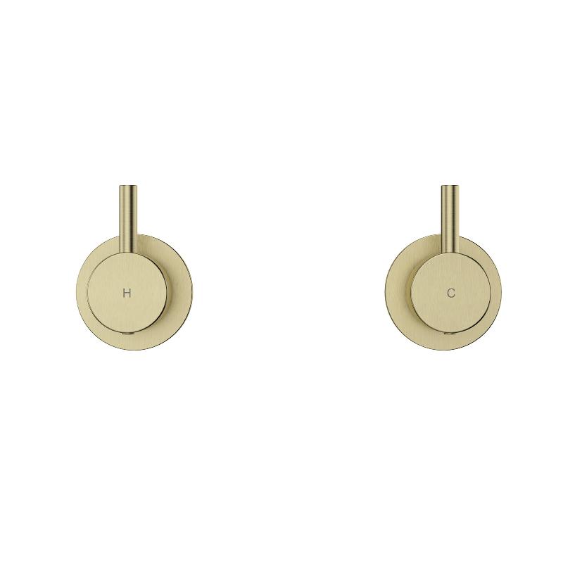 Star Mini Brushed Bronze Pin Wall Tap Set 1/4 Turn - Acqua Bathrooms