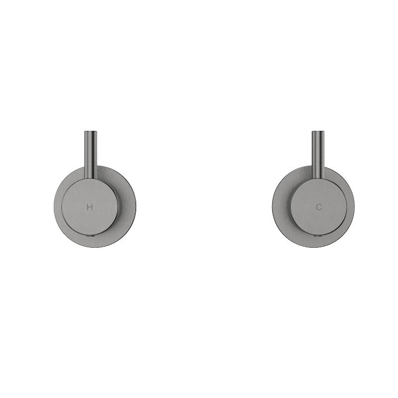 Star Mini Gun Metal Pin Wall Tap Set 1/4 Turn - Acqua Bathrooms