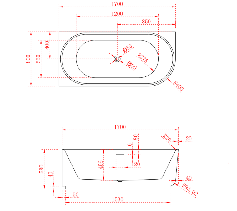 Elara 1700mm Matte White Left Corner Fit Designer Round Freestanding Bath - Acqua Bathrooms