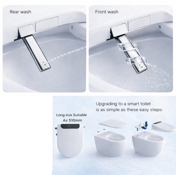Smart Toilet Electric Bidet Seat - Dual Wash