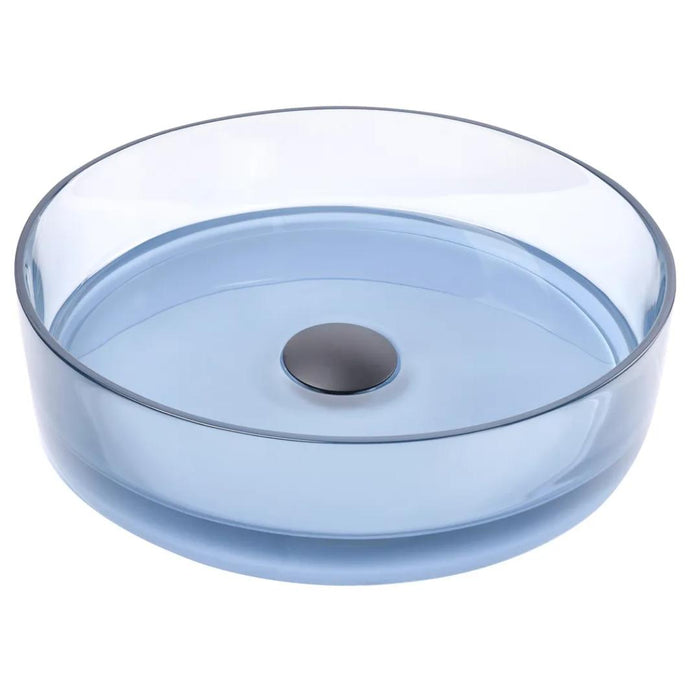 Vetra 360mm Slate Blue Translucent Resin Stone Round Above Counter Basin