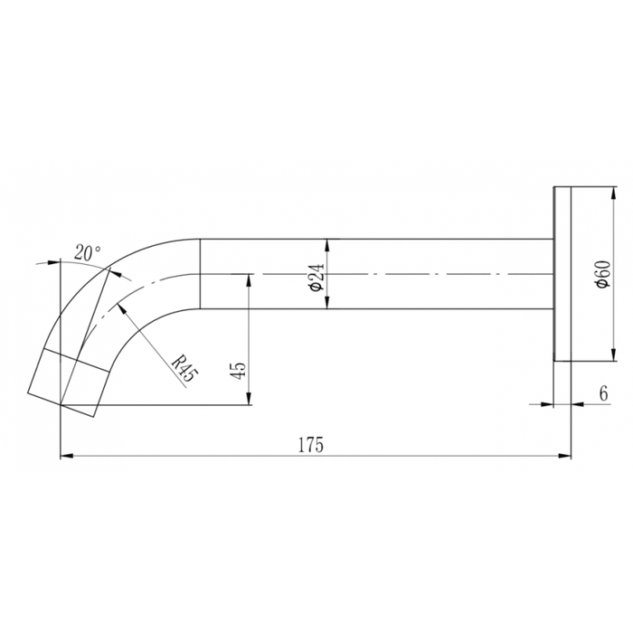 Soko Matte Black Basin Spout - Acqua Bathrooms