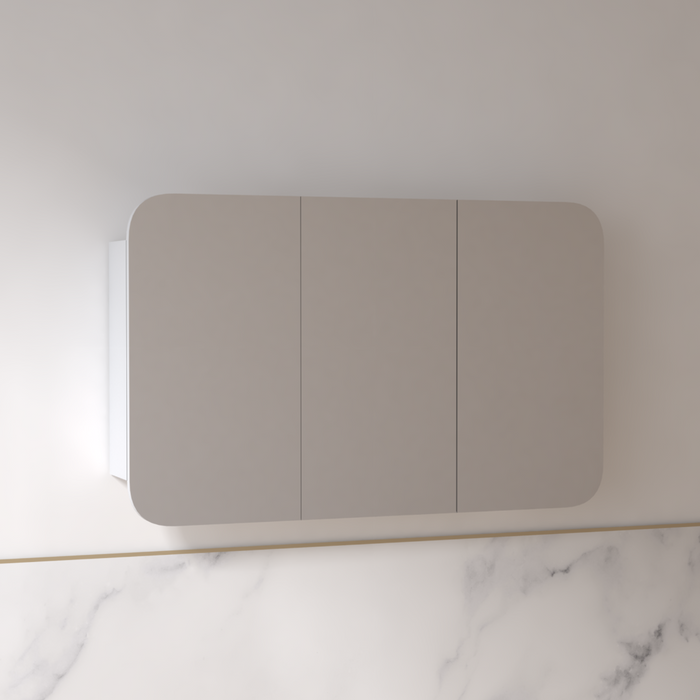 Tetra 1200 x 750mm Matte White Soft Square Shaving Cabinet - Acqua Bathrooms