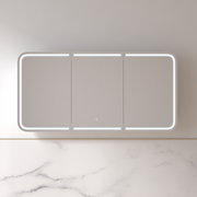 Tetra LED 1500 x 800mm Matte White Soft Square Shaving Cabinet - Acqua Bathrooms