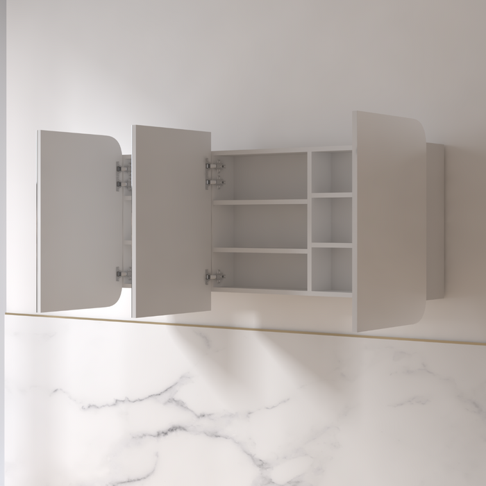 Tetra 1500 x 800mm Matte White Soft Square Shaving Cabinet - Acqua Bathrooms