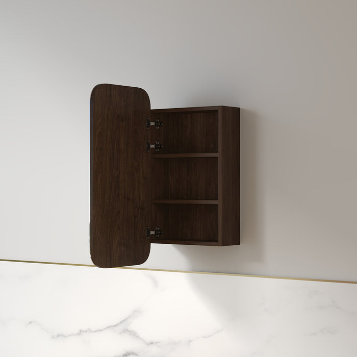 Tetra 450 x 900mm Alder Walnut Soft Square Shaving Cabinet