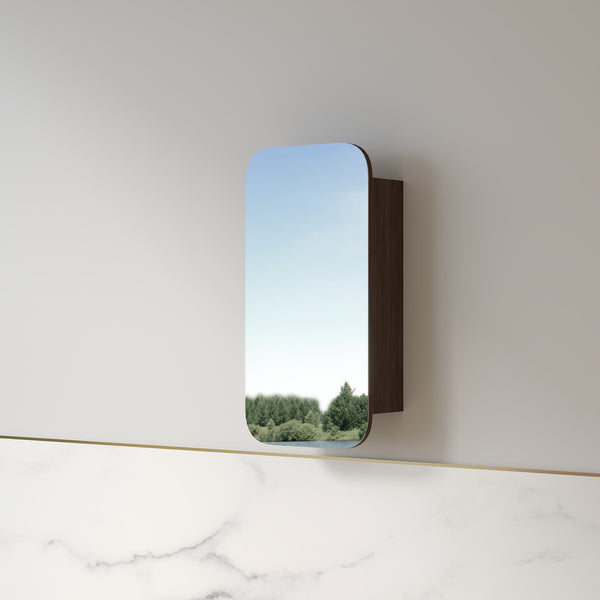 Tetra 450 x 900mm Alder Walnut Soft Square Shaving Cabinet
