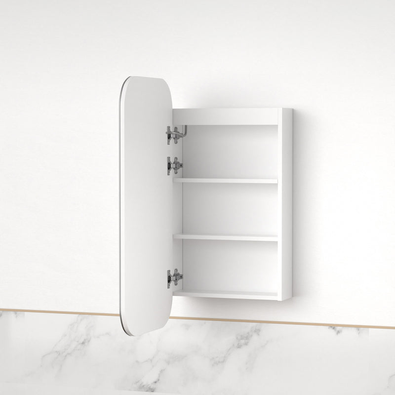 Tetra LED Matte White Soft Square Shaving Cabinet - Acqua Bathrooms