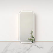 Tetra LED Matte White Soft Square Shaving Cabinet - Acqua Bathrooms
