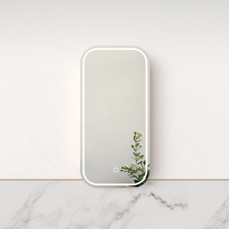 Tetra LED Matte White Soft Square Shaving Cabinet - Acqua Bathrooms