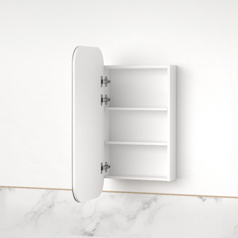 Tetra Matte White Soft Square Shaving Cabinet - Acqua Bathrooms