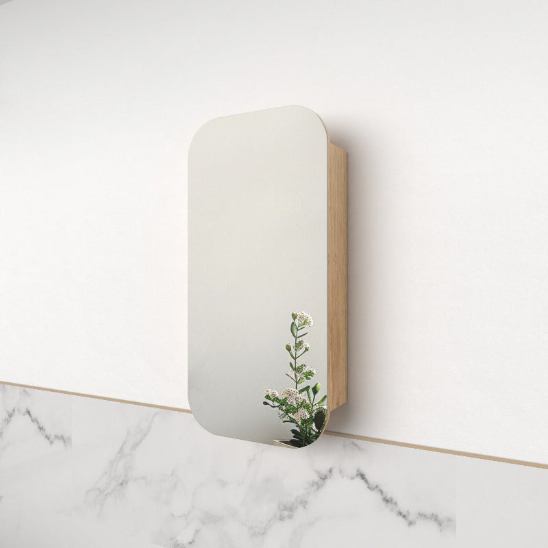 Tetra Light Walnut Soft Square Shaving Cabinet - Acqua Bathrooms
