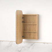 Tetra Light Walnut Soft Square Shaving Cabinet - Acqua Bathrooms