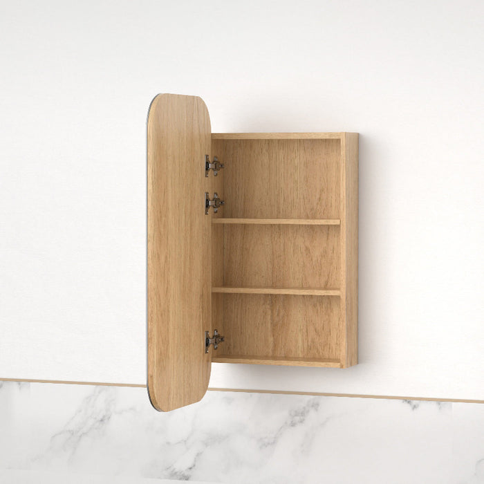 Tetra Light Walnut Soft Square Shaving Cabinet - Acqua Bathrooms