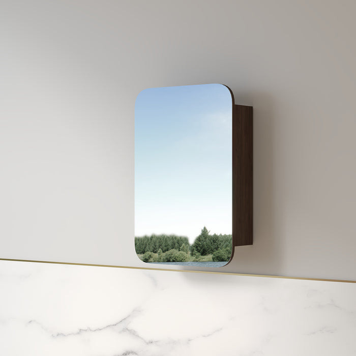 Tetra 600 x 900mm Alder Walnut Soft Square Shaving Cabinet