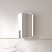 Tetra LED 600 x 900mm Matte White Soft Square Shaving Cabinet - Acqua Bathrooms