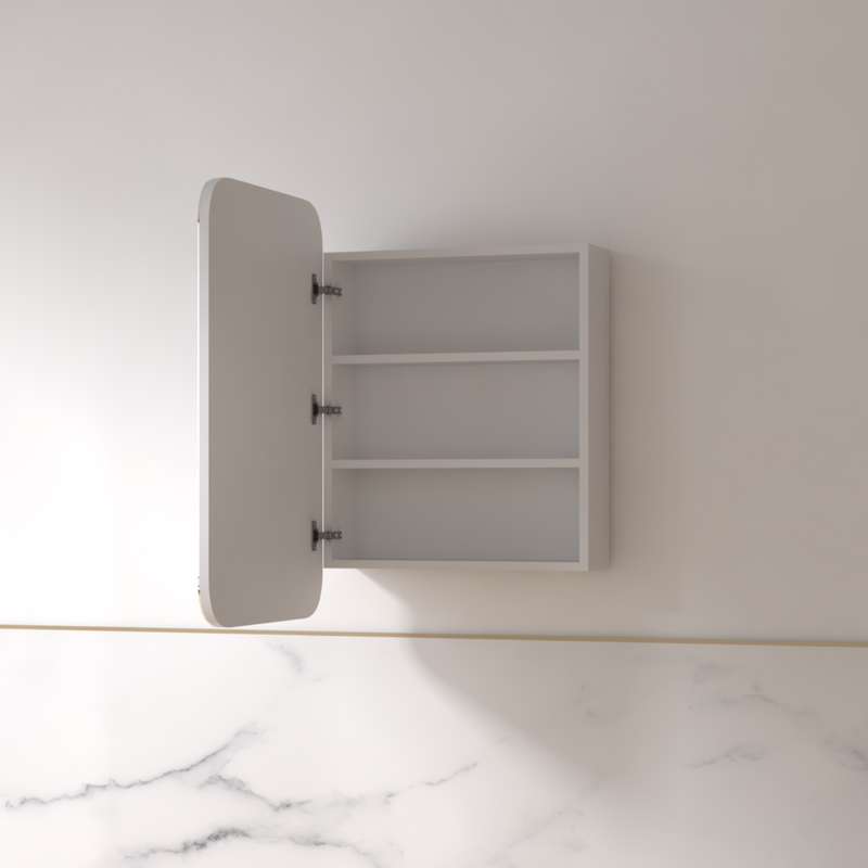 Tetra LED 600 x 900mm Matte White Soft Square Shaving Cabinet - Acqua Bathrooms
