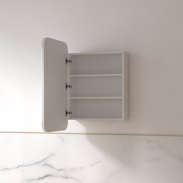 Tetra LED 600 x 900mm Matte White Soft Square Shaving Cabinet - Acqua Bathrooms
