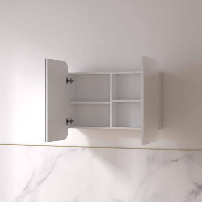 Tetra 900 x 750mm Matte White Soft Square Shaving Cabinet - Acqua Bathrooms