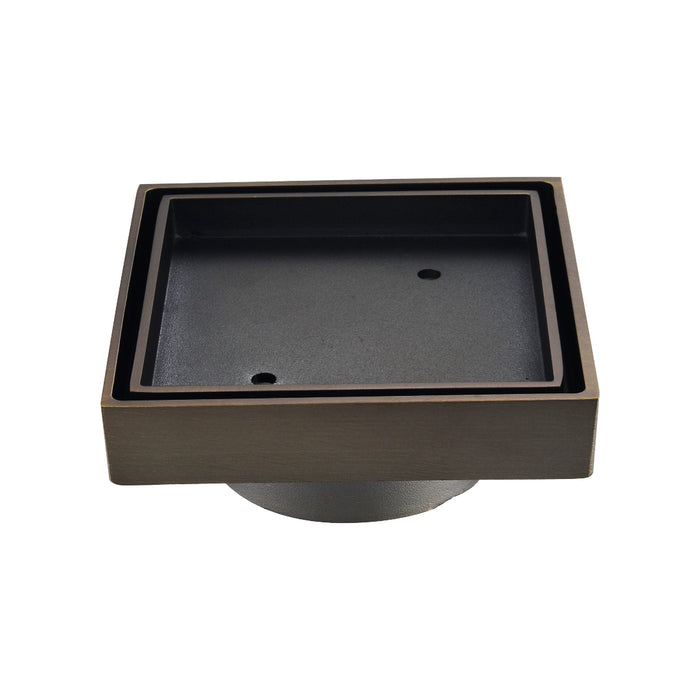 Antique Brass 100mm Tile Insert Floor Waste - 75mm Outlet