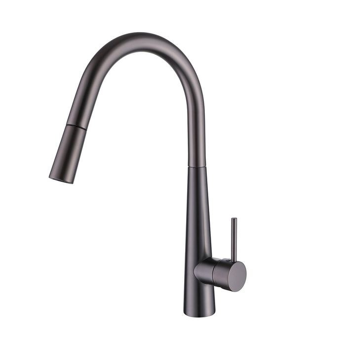 Tivra Gun Metal Round Pull-Out Kitchen Mixer - Acqua Bathrooms