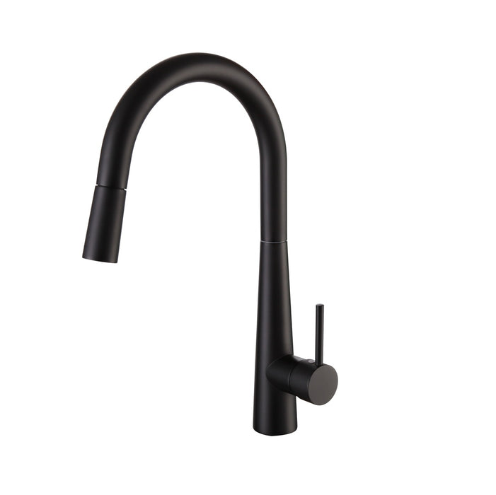 Tivra Matte Black Round Pull-Out Kitchen Mixer - Acqua Bathrooms
