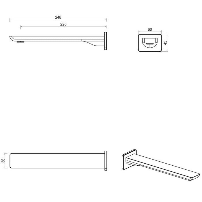 Tiago French Gold Bath Spout - Acqua Bathrooms