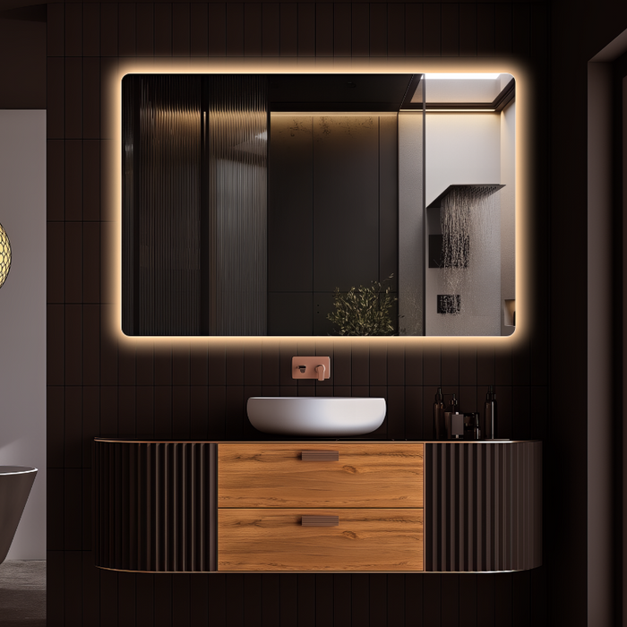 Curva Rectangle 1200 x 800 Touchless LED Mirror  - Three Light Temperatures - Acqua Bathrooms
