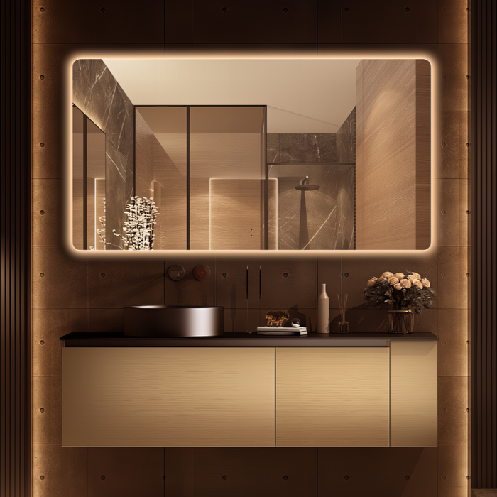 Curva Rectangle 1500 x 800 Touchless LED Mirror  - Three Light Temperatures - Acqua Bathrooms