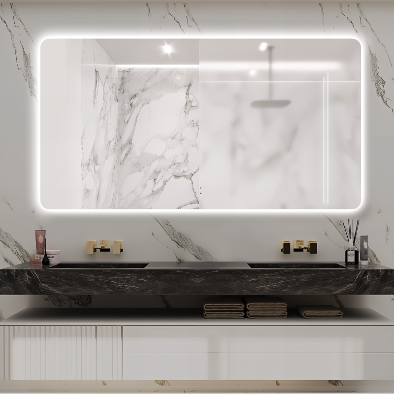 Curva Rectangle 1500 x 800 Touchless LED Mirror  - Three Light Temperatures - Acqua Bathrooms