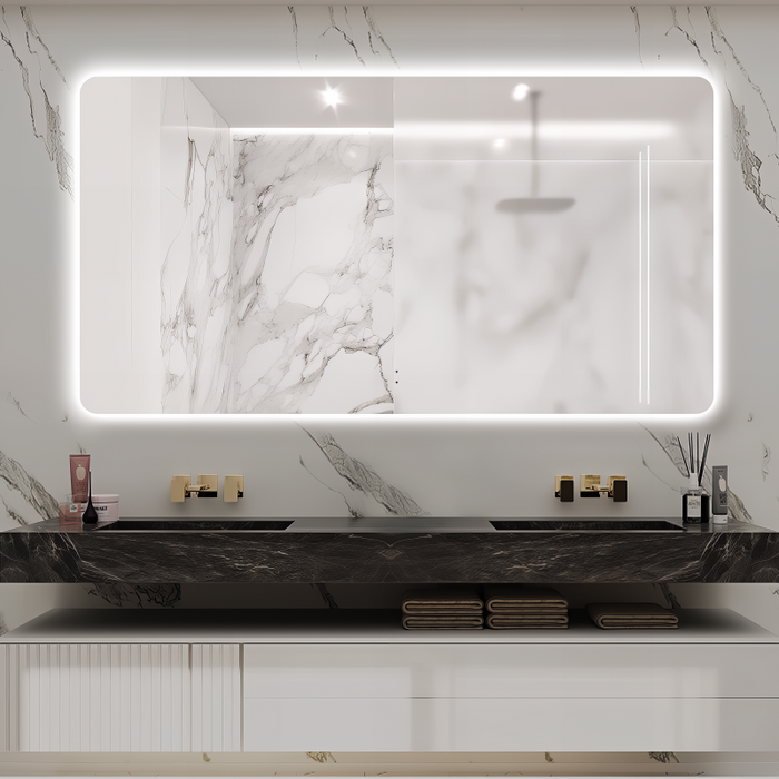 Curva Rectangle 1500 x 800 Touchless LED Mirror  - Three Light Temperatures - Acqua Bathrooms