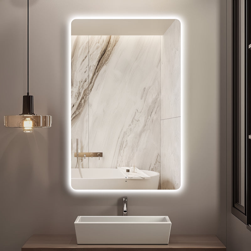 Curva Rectangle 450 x 700 Touchless LED Mirror  - Three Light Temperatures - Acqua Bathrooms