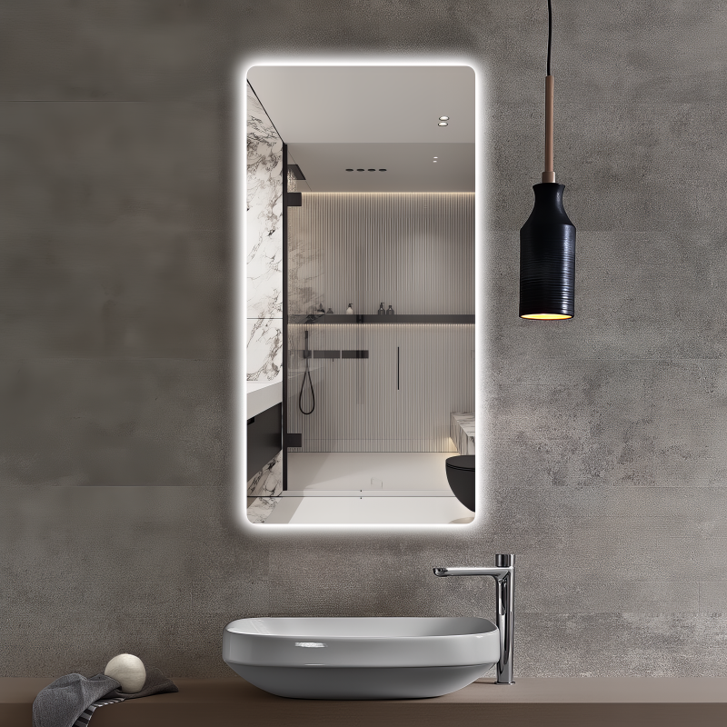 Curva Rectangle 600 x 1200 Touchless LED Mirror  - Three Light Temperatures - Acqua Bathrooms