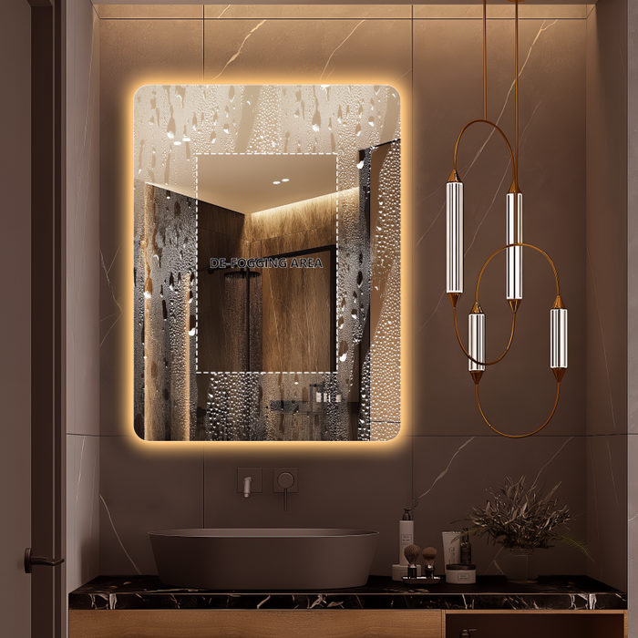 Curva Rectangle 600 x 800 Touchless LED Mirror  - Three Light Temperatures - Acqua Bathrooms
