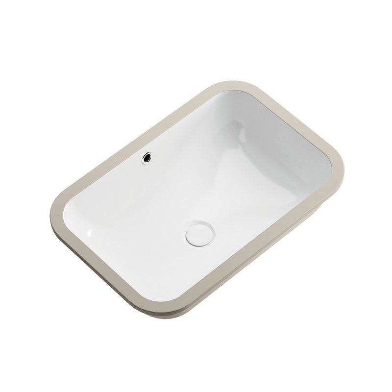 Vella 585 Rectangle Gloss White Undermount Basin