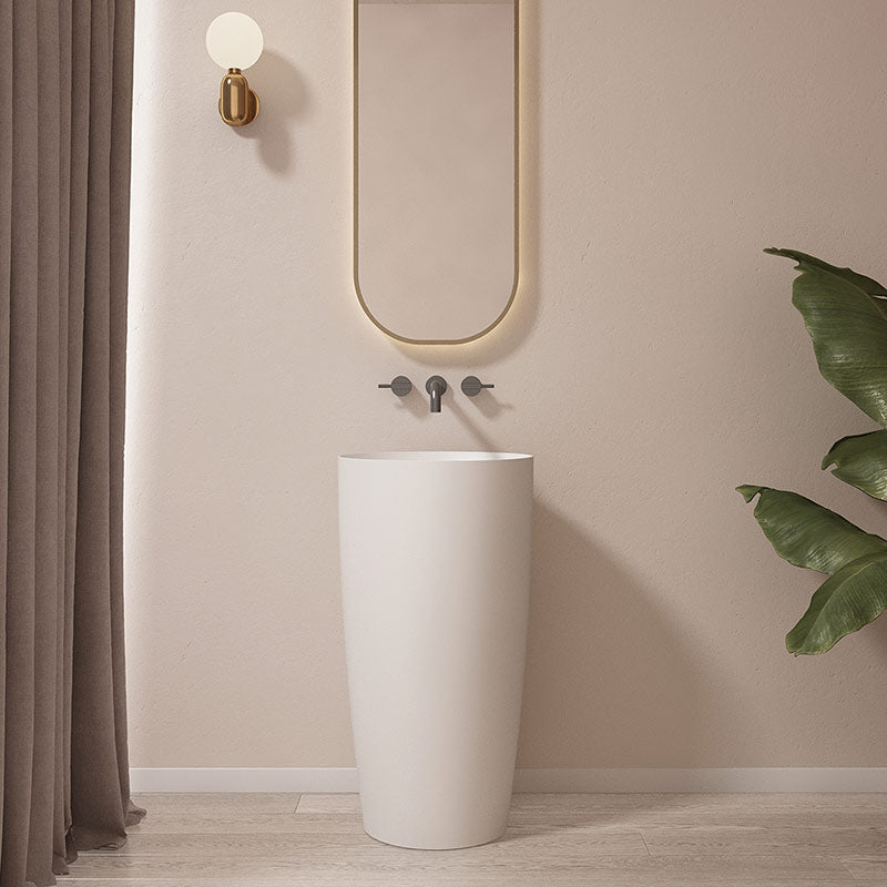 Vena 450mm Round Solid Surface Stone Freestanding Pedestal - Acqua Bathrooms