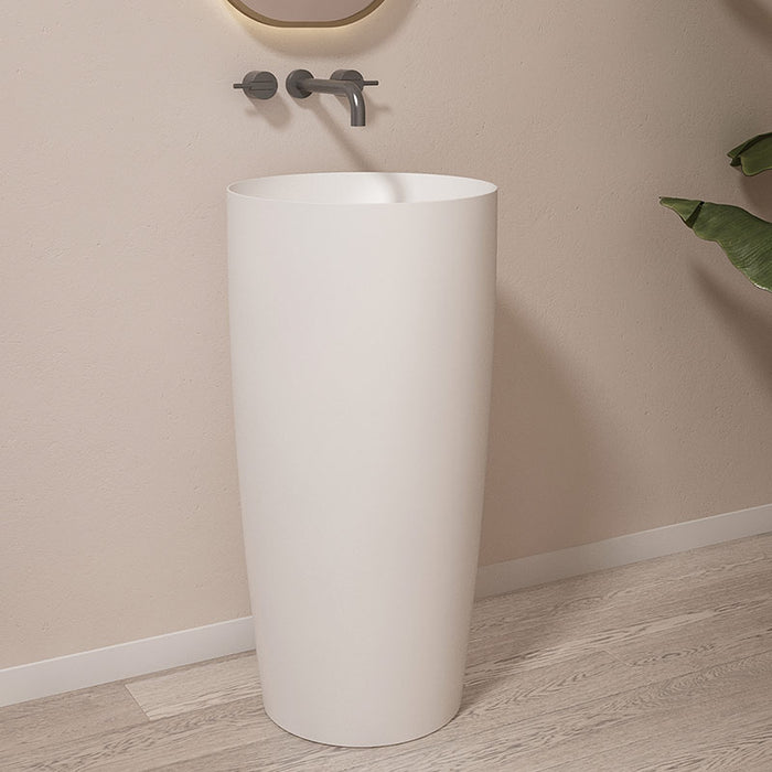 Vena 450mm Round Solid Surface Stone Freestanding Pedestal - Acqua Bathrooms